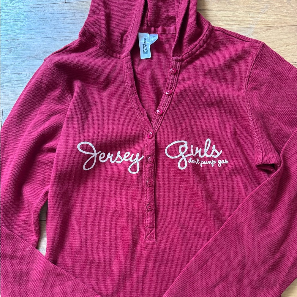 Jersey Girls Dont Pump Gas Burgundy Hoodie Size S